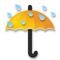 Umbrella With Rain Drops emoji on LG